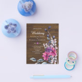 HAUSHALT Rustikale Fuchsia Floral Woodland Hochzei Flyer (Einzeln)