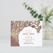 HAUSHALT Rustikale geschnitzte Eiche Baum Einladun (Stehend Vorderseite)