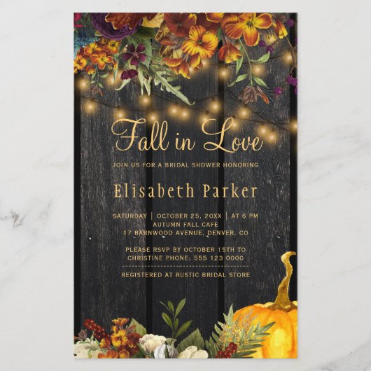 Haushalt rustikale Herbst Blumendusche (Vorderseite)