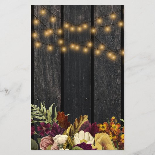 Haushalt rustikale Herbst Blumendusche Flyer (Hinten)