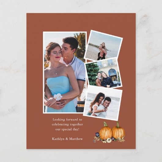 Haushalt Rustikale Herbst Hochzeit im Herbst Paare Flyer (Hinten)