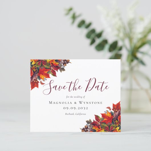 HAUSHALT Rustikale Herbstlaube Save the Date (Stehend Vorderseite)