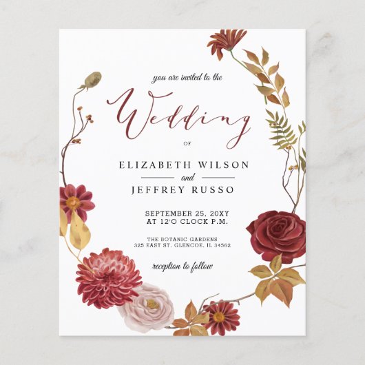 Haushalt Rustikale Hochzeit im Herbst Herbst Einla (Vorderseite)