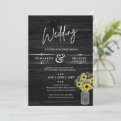 HAUSHALT Rustikale Hochzeit Schwarz-Gelb-Sonnenblu (Stehend Vorderseite)