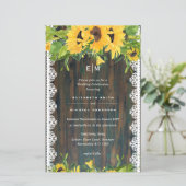 HAUSHALT Rustikale Holz Sonnenblumen Spitzen Hochz (Stehend Vorderseite)