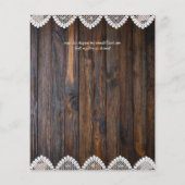 HAUSHALT Rustikale Holzereihen Einladung (Rückseite)