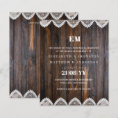 HAUSHALT Rustikale Holzereihen Einladung (Vorne/Hinten)