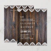 HAUSHALT Rustikale Holzereihen Einladung (Vorne/Hinten)