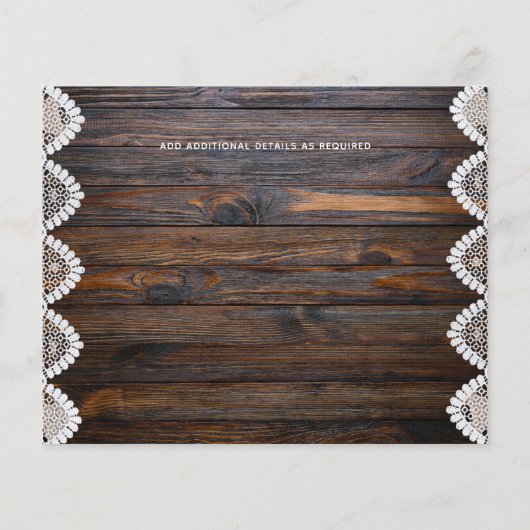 HAUSHALT Rustikale Holzereihen Einladung (Rückseite)