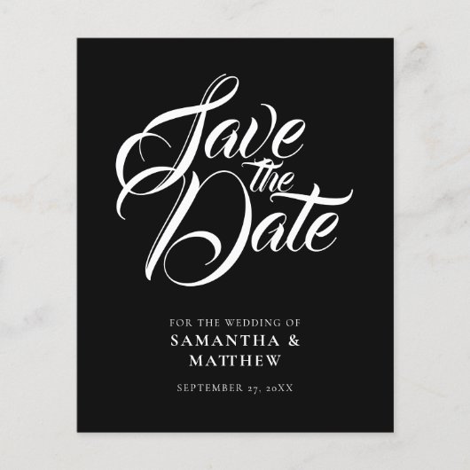 HAUSHALT Rustikale Kalligraphie Save the Date Einl Flyer (Vorne)