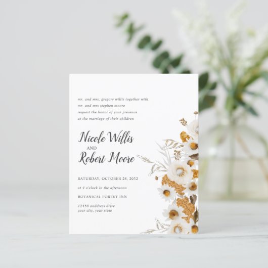 Haushalt Rustikale Kamille Mimosa Blumenhochzeit (Stehend Vorderseite)