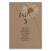 Haushalt Rustikale Kraft Floral Tischnummer (Vorderseite)