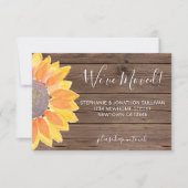 Haushalt Rustikale Sonnenblume Wir haben die Ankün Mitteilungskarte (Vorderseite)