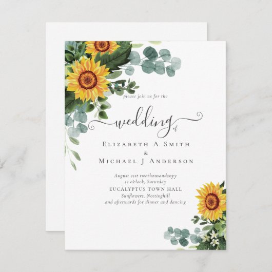 HAUSHALT Rustikale Sonnenblumen Eukalyptus-Blätter (Vorne/Hinten)