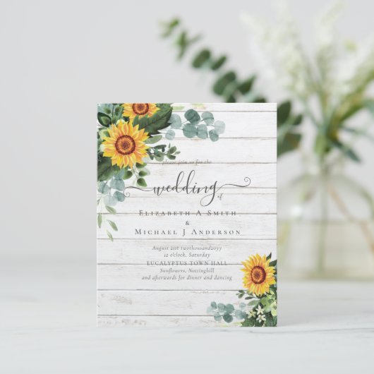 HAUSHALT Rustikale Sonnenblumen Eukalyptus-Blätter (Stehend Vorderseite)