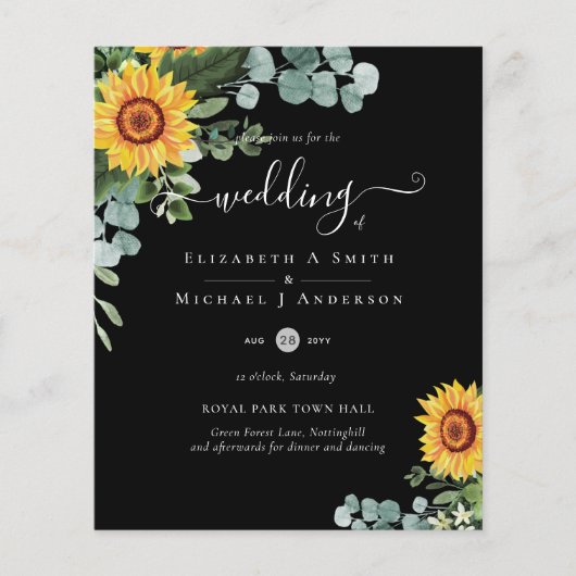 HAUSHALT Rustikale Sonnenblumen Eukalyptus-Blätter (Vorderseite)