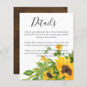 HAUSHALT Rustikale Sonnenblumen Hochzeitsdetails - (Vorne/Hinten)