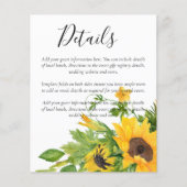 HAUSHALT Rustikale Sonnenblumen Hochzeitsdetails - (Vorderseite)