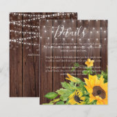 HAUSHALT Rustikale Sonnenblumen Hochzeitsdetails - (Vorne/Hinten)