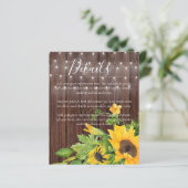 HAUSHALT Rustikale Sonnenblumen Hochzeitsdetails - (Stehend Vorderseite)