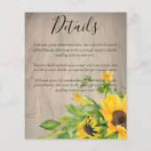 HAUSHALT Rustikale Sonnenblumen Hochzeitsdetails - (Vorderseite)