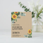 HAUSHALT Rustikale Sonnenblumen Moderne Hochzeit v (Stehend Vorderseite)