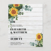 HAUSHALT Rustikale Sonnenblumen Moderne Hochzeit v (Vorderseite)