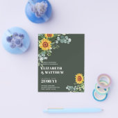 HAUSHALT Rustikale Sonnenblumen Moderne Hochzeit v Flyer (Einzeln)