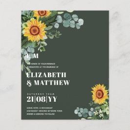 HAUSHALT Rustikale Sonnenblumen Moderne Hochzeit v Flyer