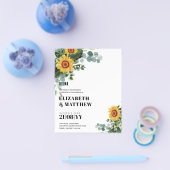 HAUSHALT Rustikale Sonnenblumen Moderne Hochzeit v Flyer (Einzeln)