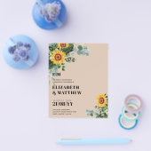 HAUSHALT Rustikale Sonnenblumen Moderne Hochzeit v Flyer (Einzeln)