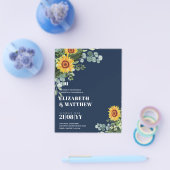 HAUSHALT Rustikale Sonnenblumen Moderne Hochzeit v Flyer (Einzeln)