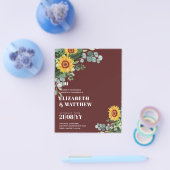 HAUSHALT Rustikale Sonnenblumen Moderne Hochzeit v Flyer (Einzeln)