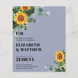 HAUSHALT Rustikale Sonnenblumen Moderne Hochzeit v Flyer