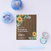 HAUSHALT Rustikale Sonnenblumen Moderne Hochzeit v Flyer (Einzeln)