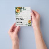 HAUSHALT Rustikale Sonnenblumen Moderne Hochzeit v Flyer (Gruppe)