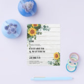 HAUSHALT Rustikale Sonnenblumen Moderne Hochzeit v Flyer (Einzeln)