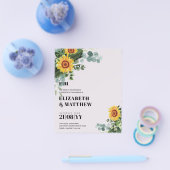 HAUSHALT Rustikale Sonnenblumen Moderne Hochzeit v Flyer (Einzeln)