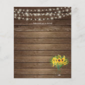 HAUSHALT Rustikale Sonnenblumen Wald Hochzeit einl (Rückseite)