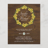 HAUSHALT Rustikale Sonnenblumenzeremonie Einladung (Vorderseite)