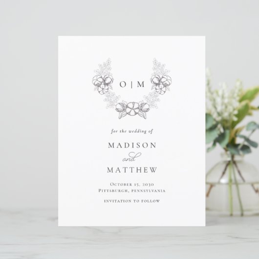 Haushalt Rustikale Südwolle Save the Date (Stehend Vorderseite)