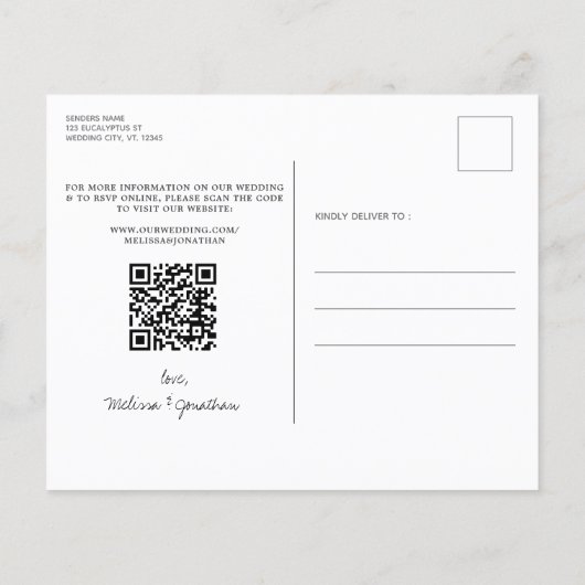 Haushalt Rustikaler botanischer QR-Code Save the D (Rückseite)