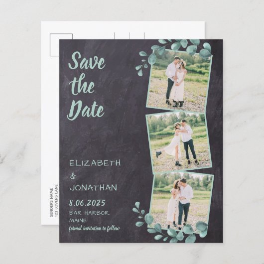 Haushalt Rustikaler Eukalyptus 3 Foto Save the Dat (Vorne/Hinten)