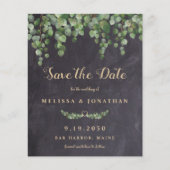 Haushalt Rustikaler Eukalyptus Save the Date Postk (Vorderseite)