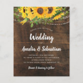 HAUSHALT Rustikaler Fall Sonnenblumen Einladung Ho (Vorderseite)