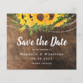 HAUSHALT Rustikaler Fall Sonnenblumen Save the Dat (Vorderseite)