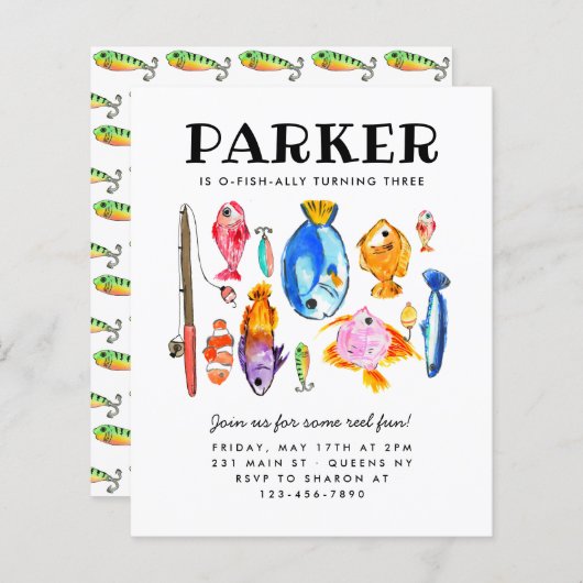 Haushalt Rustikaler O-Fish al Reel Fun Fishing Bir (Vorne/Hinten)