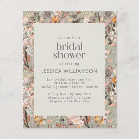 Haushalt Rustikales Blatt Grünes Brautparty Boho (Vorderseite)