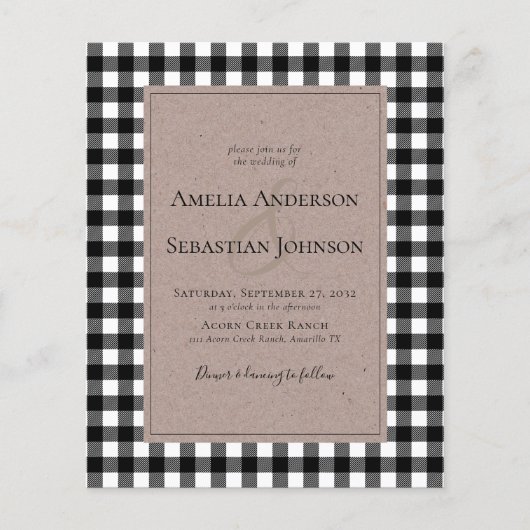 HAUSHALT Rustikales Buffalo Karierte Einladung Hoc (Vorderseite)