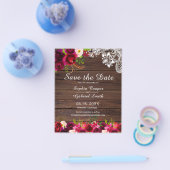 Haushalt Rustikales Burgund Blumenwald Save the Da Flyer (Einzeln)